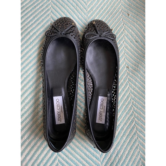 JIMMY CHOO Walsh Perforated Leather Ballet Flats - Picture 15 of 15